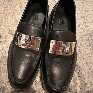 Hermes Hot Loafers Black Shoes 36